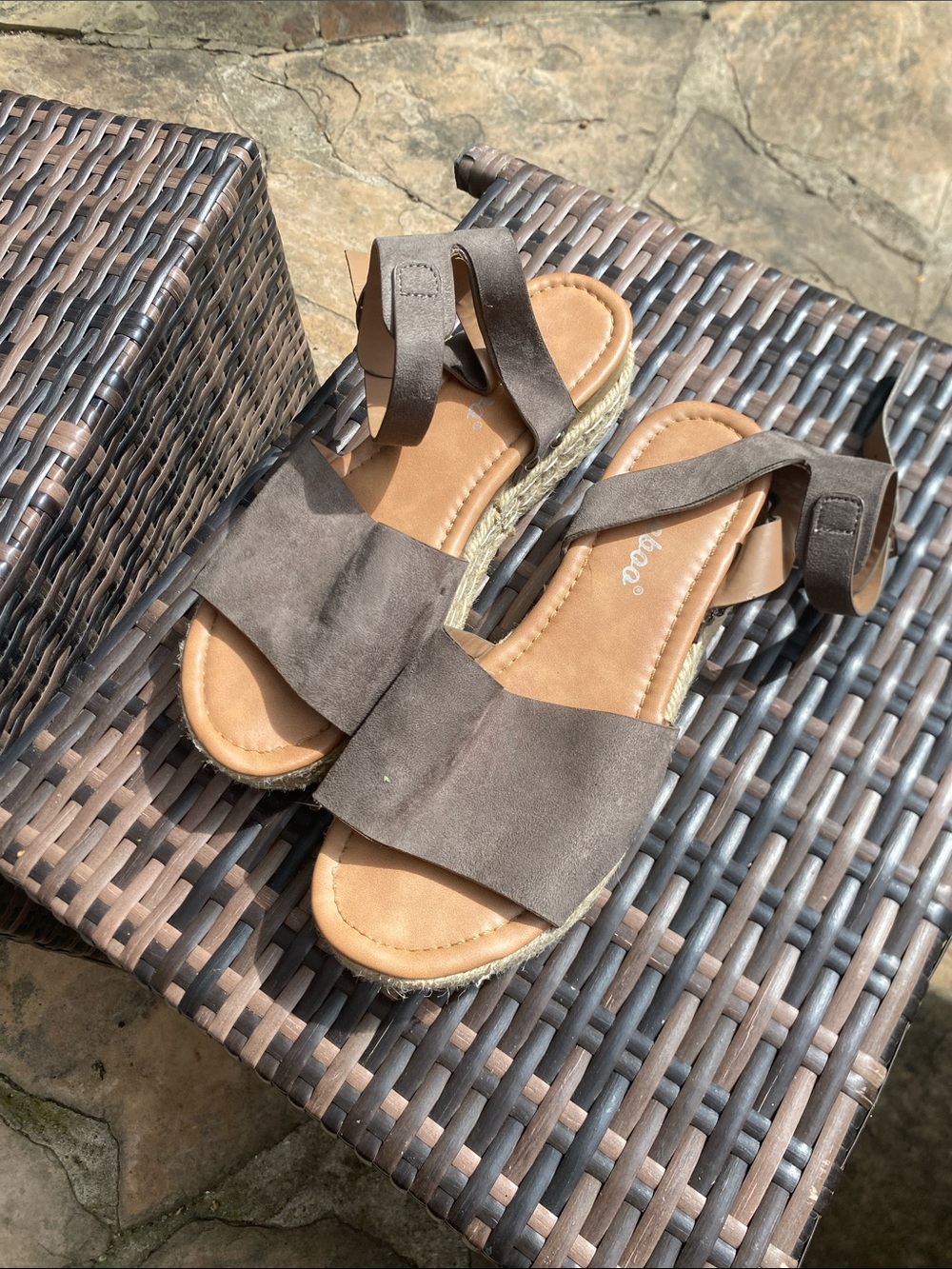 Women’s Taupe Espadrille Sandals with Ankle Strap